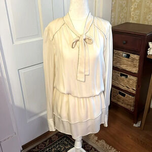 🌹Vintage Parker Silk tunic/mini dress with bead accents Size M 🌹